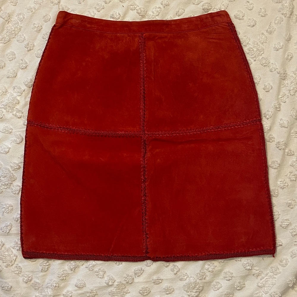 Red leather patchwork mini skirt. Vintage Y2K brand S.M.H